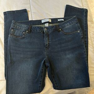 Kenneth Cole skinny jeans - black leather trimmed